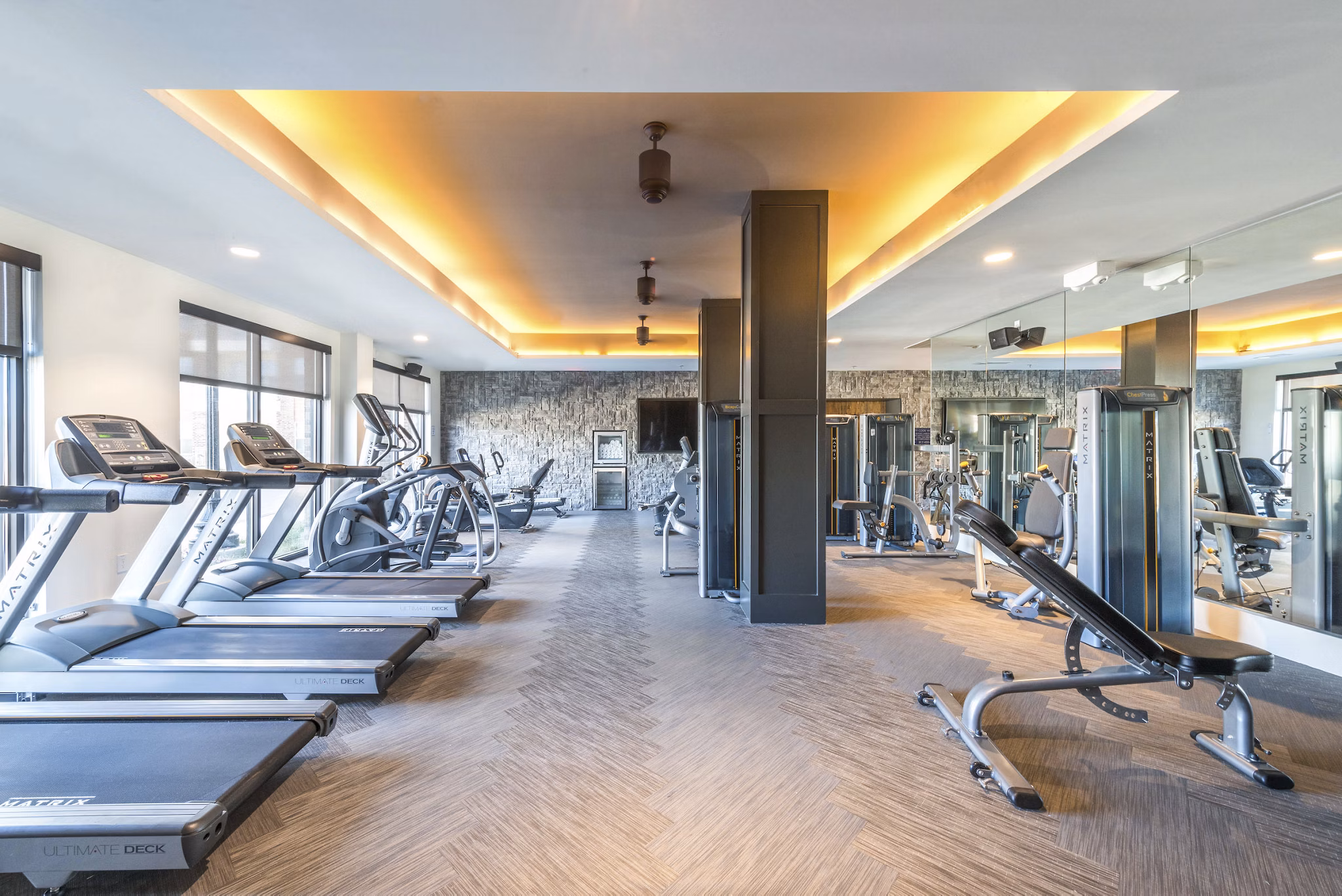 fitness center at Overture Highlands Apartments