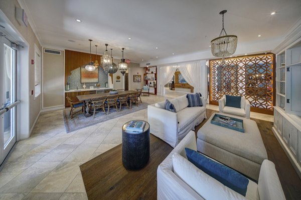 Spacious clubhouse with modern furnishings at Solle Davie Luxury Apartments