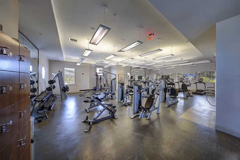 State-of-the-art fitness center with modern equipment at Solle Davie Luxury Apartments
