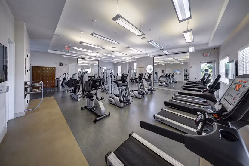 Modern fitness center with top-tier equipment at Solle Davie Luxury Apartments