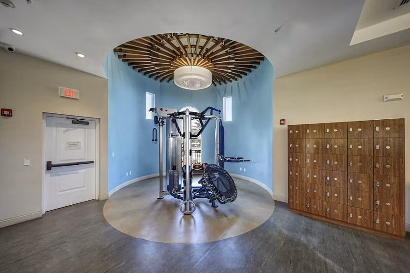 State-of-the-art fitness center with modern equipment at Solle Davie Luxury Apartments