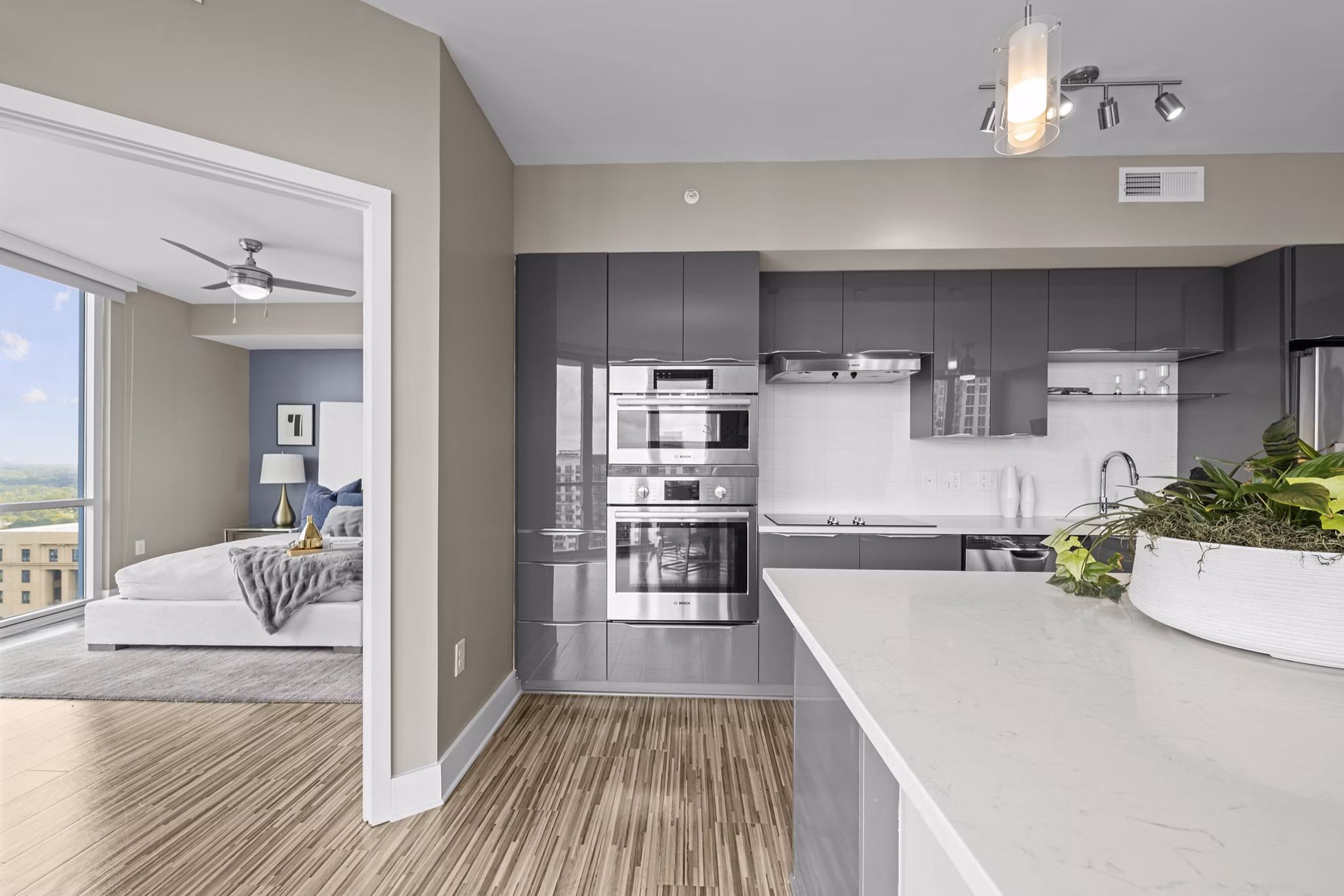 Kitchen at Ascent Uptown Apartments