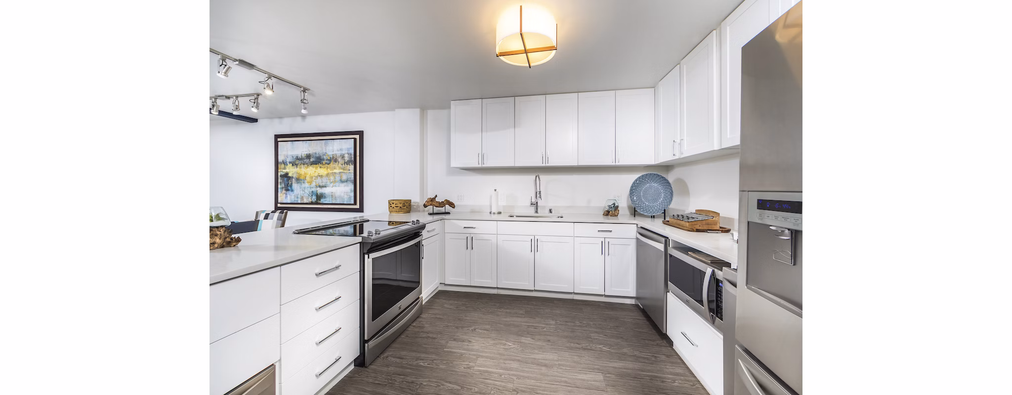 Elegant kitchen with modern appliances at Overture San Marcos Apartment Homes
