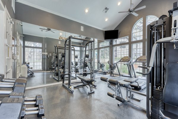 fitness center at Parc at Wall Street Apartments
