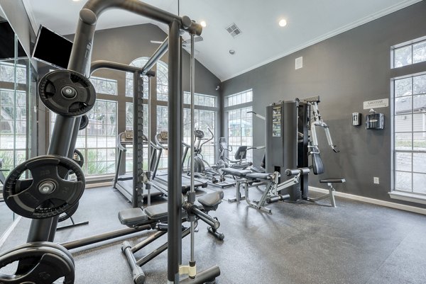 fitness center at Parc at Wall Street Apartments