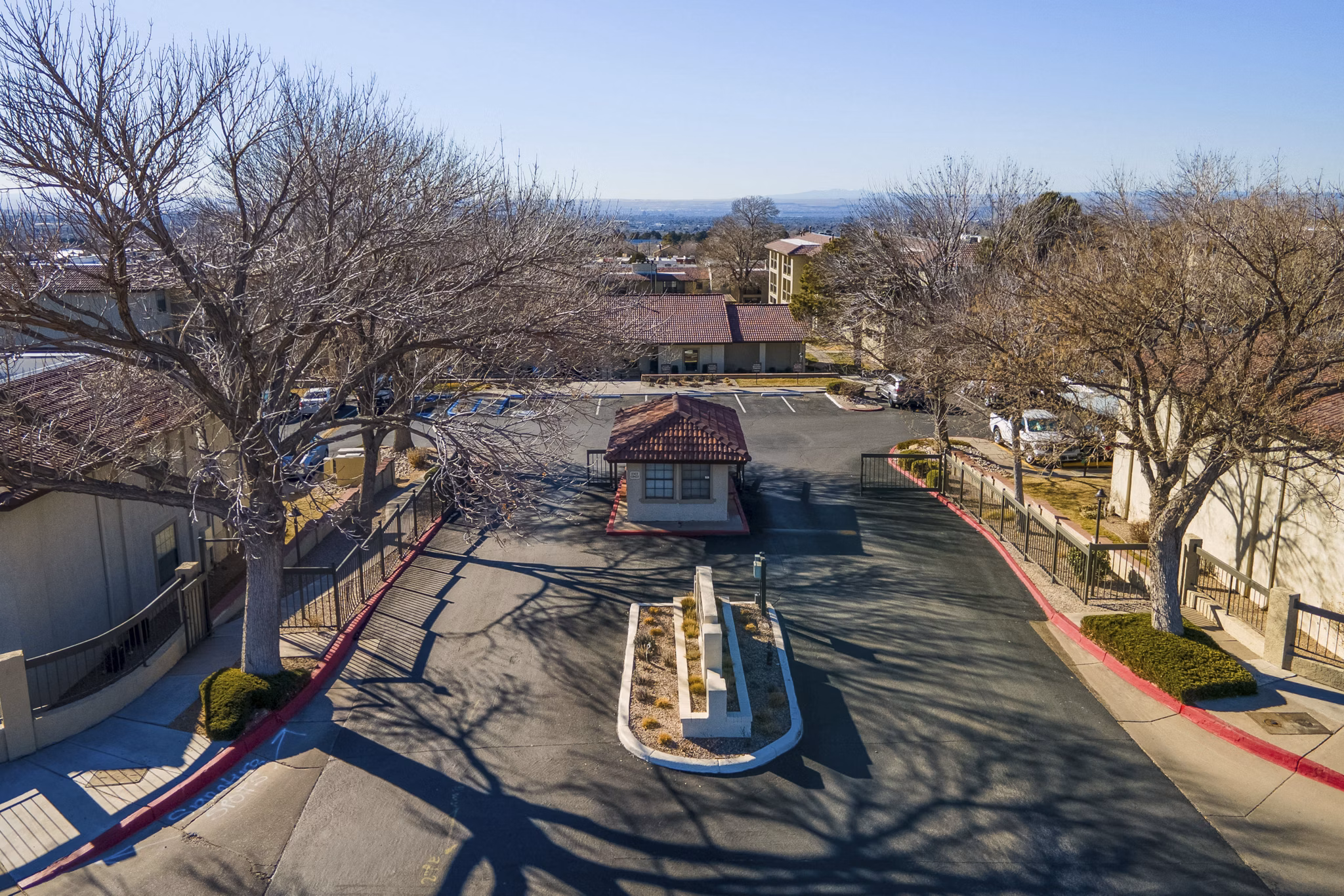 Scenic view from upper-floor luxury apartment at The Reserve Apartments in tranquil surroundings