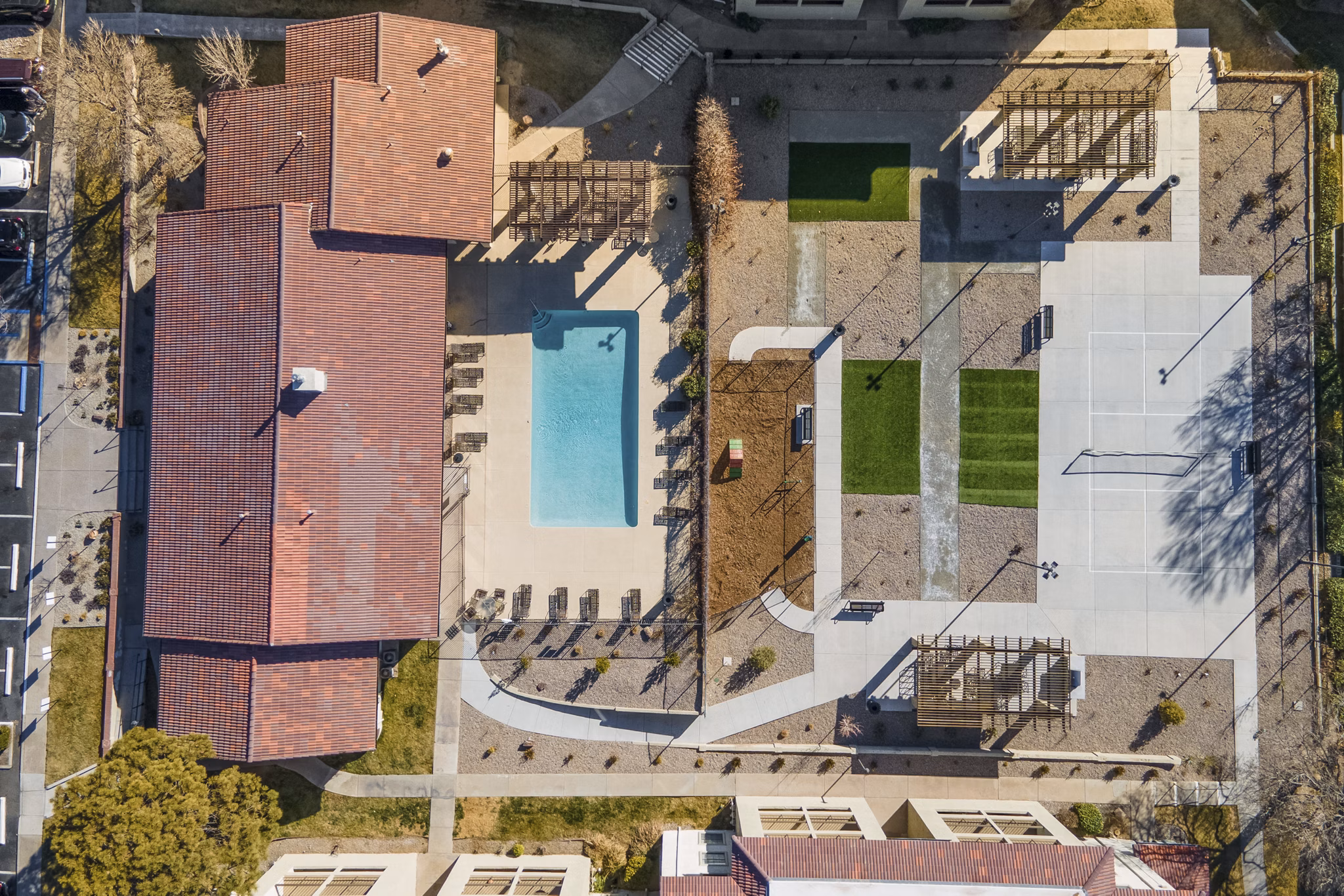 The Reserve Apartments: Scenic view of luxurious apartments with landscaped gardens