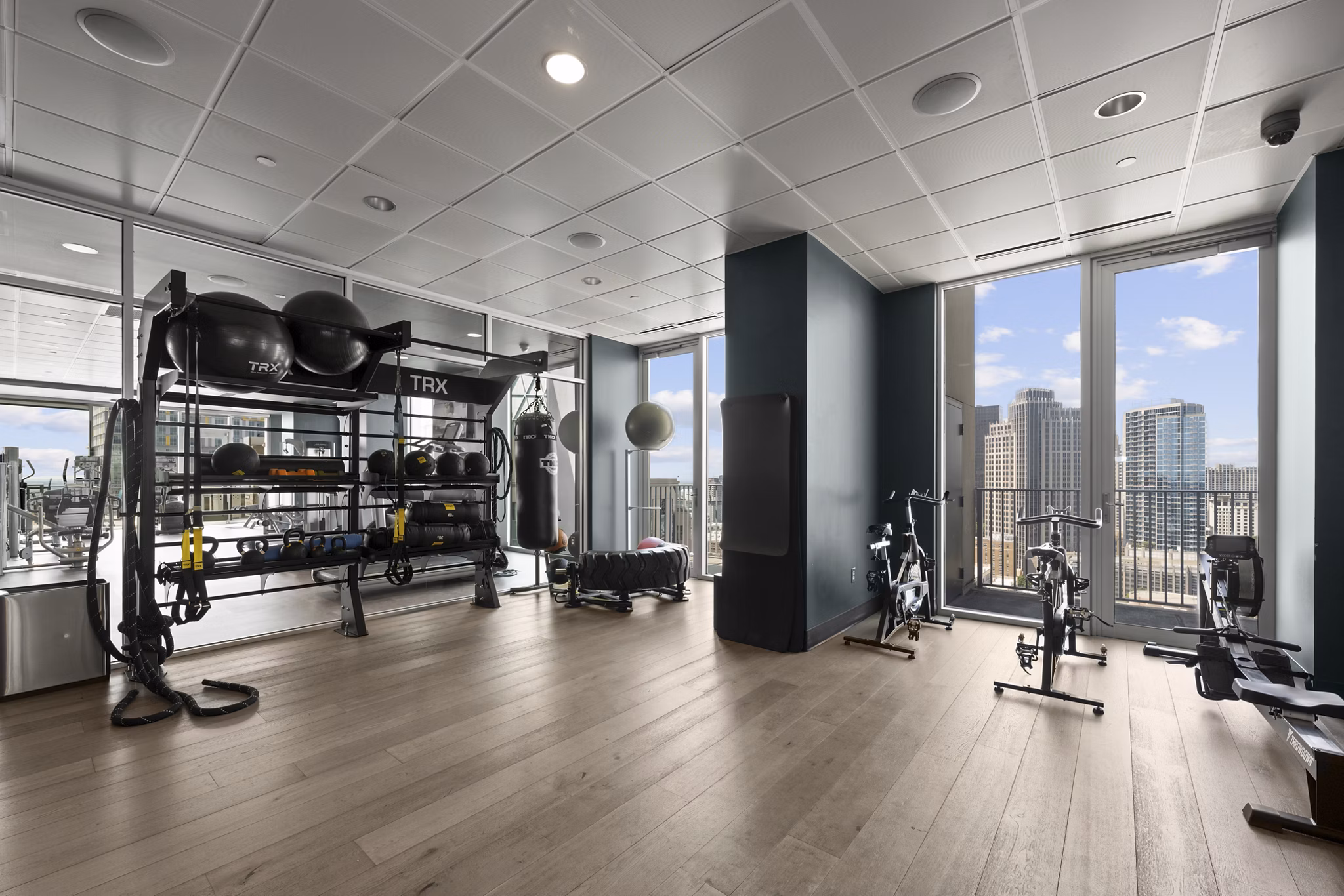 fitness center at The Ascher North Apartments 