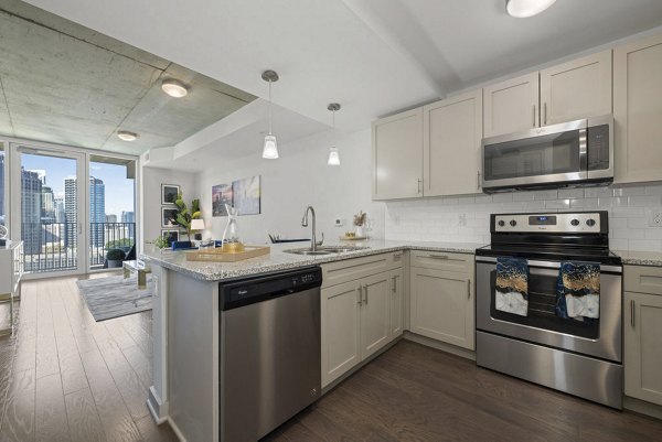 kitchen at Skyhouse Uptown South Apartments