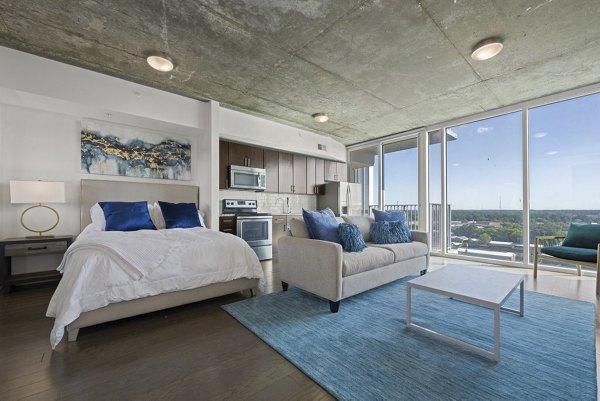 living room at Skyhouse Uptown South Apartments