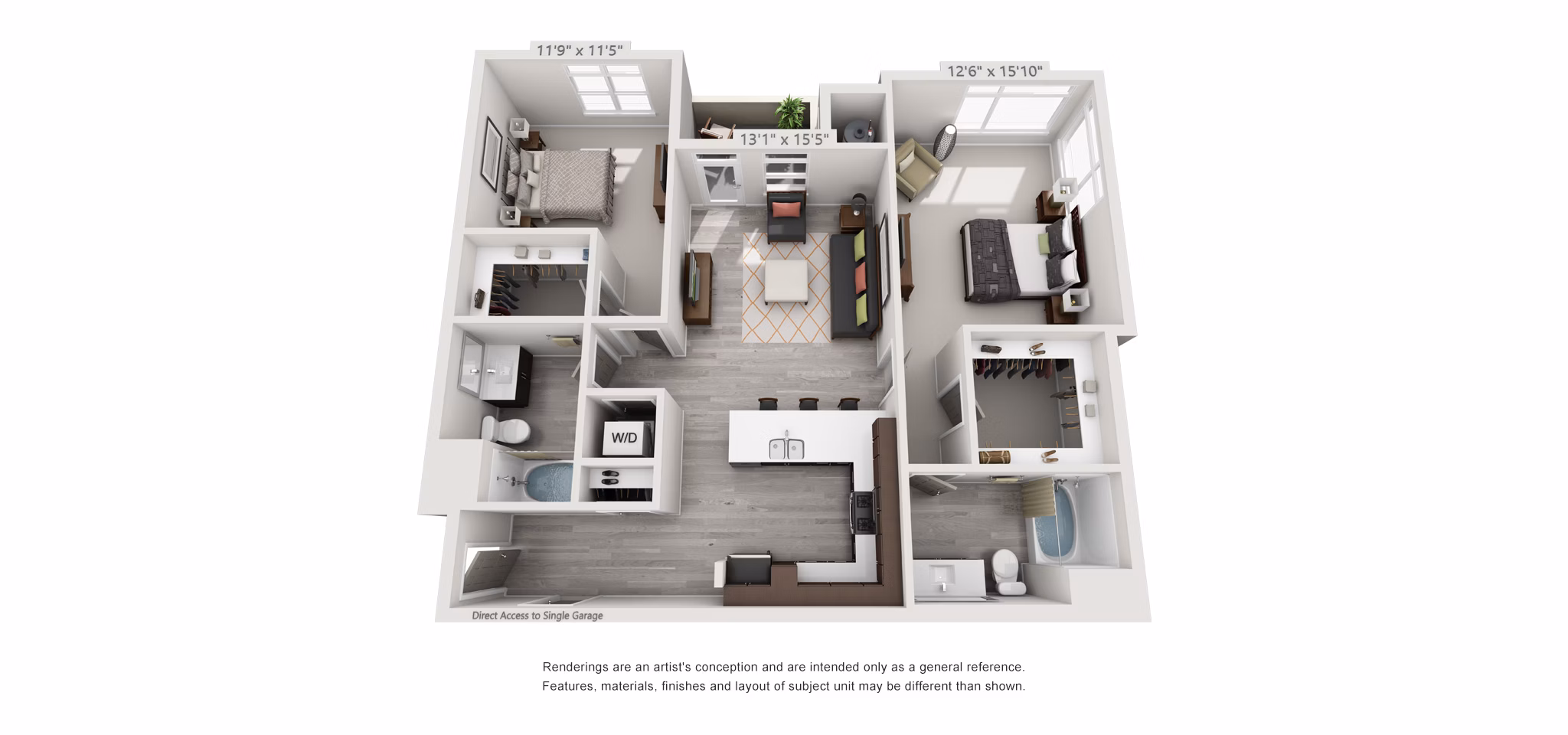 Amber floor plan at Solana Olde Town Station Apartments