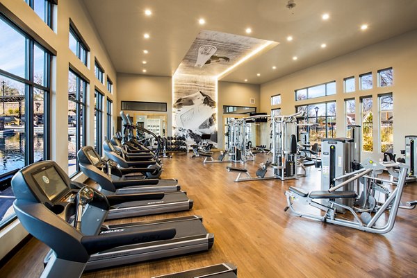 Fitness center with modern equipment at Solana Olde Town Station Apartments