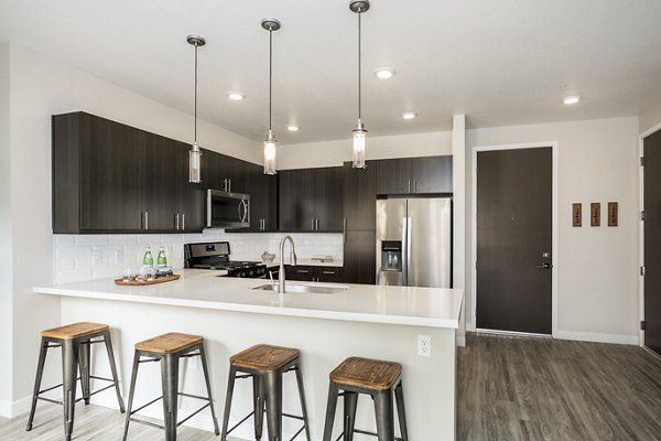 kitchen at Solana Olde Town Station Apartments