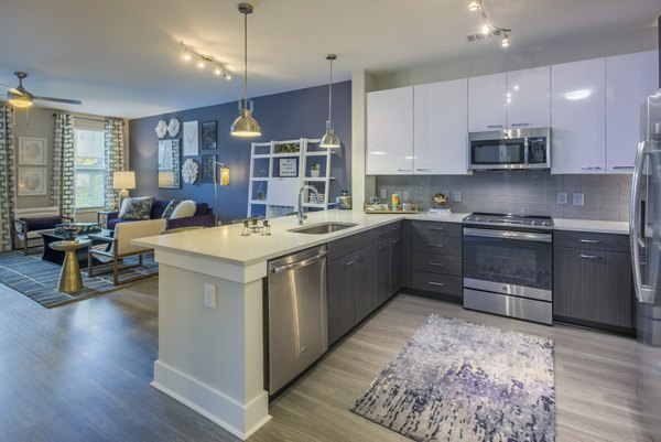 kitchen at Cadence Music Factory Apartments