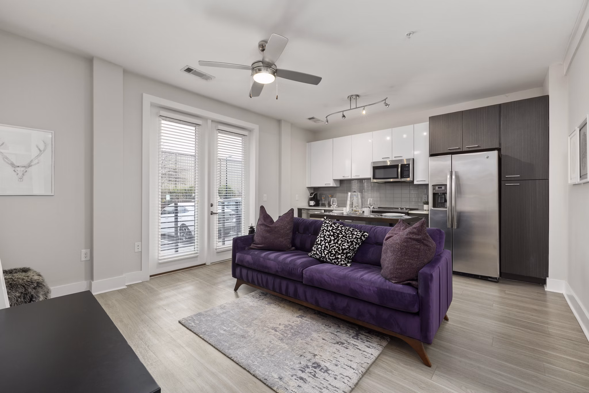 living room at Cadence Music Factory Apartments