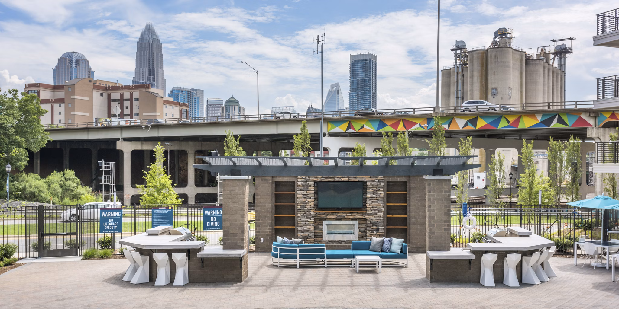 grill area at Cadence Music Factory Apartments