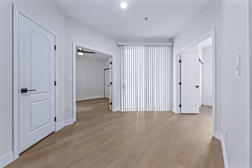 Elegant bedroom with contemporary design at Haven at Midtown Apartments