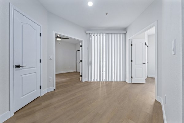 Elegant bedroom with contemporary design at Haven at Midtown Apartments