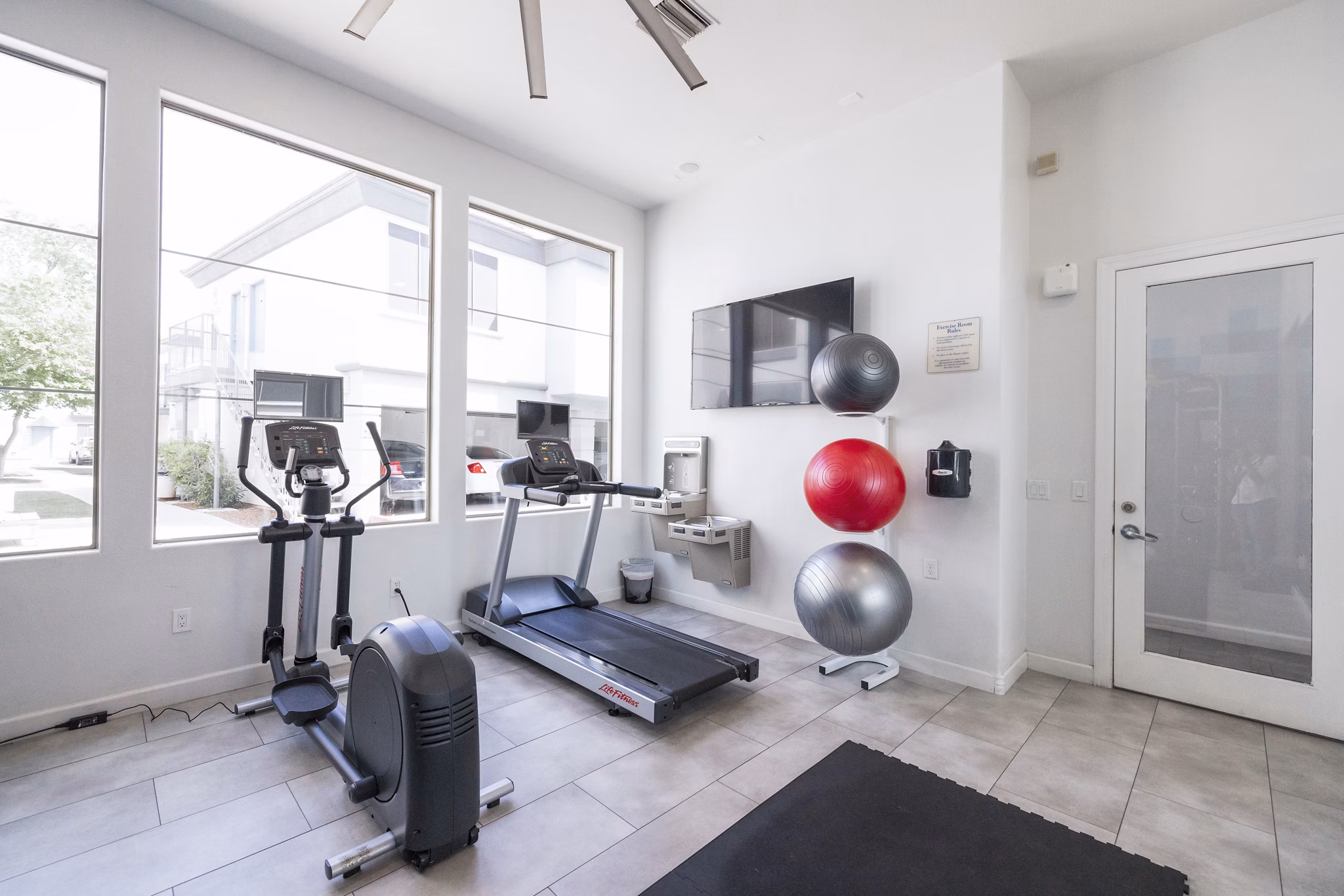 State-of-the-art fitness center with modern equipment at Haven at Midtown Apartments