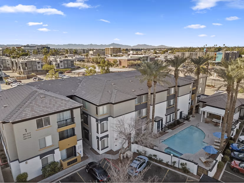 Haven at Midtown: Cityscape view from luxury apartment balcony