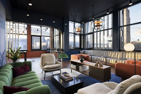 Clubhouse featuring stylish seating and modern decor at Anagram NoMad Apartments in New York City