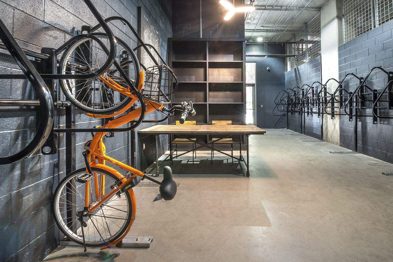 Bike room at Ascent Victory Park Apartments