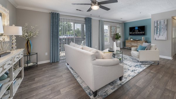 living room at The Weathersby at Station Circle Apartments 