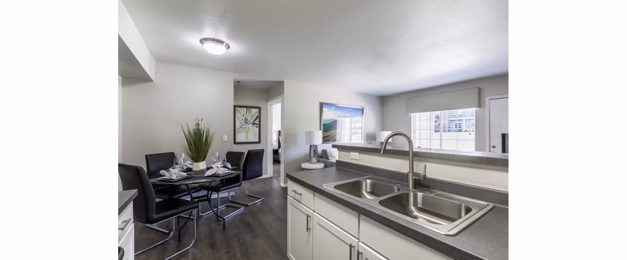 Modern kitchen with stainless steel appliances at Magnolia Ridge Apartments
