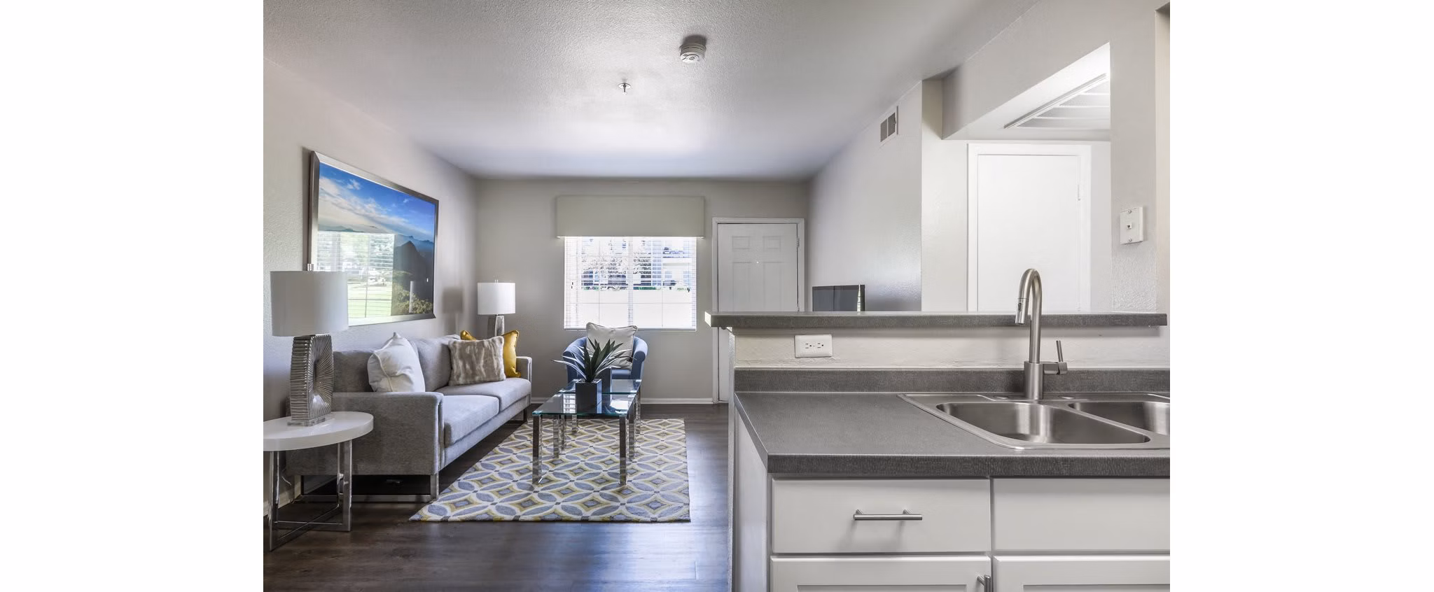 Modern kitchen with stainless steel appliances at Magnolia Ridge Apartments, luxury living at its finest