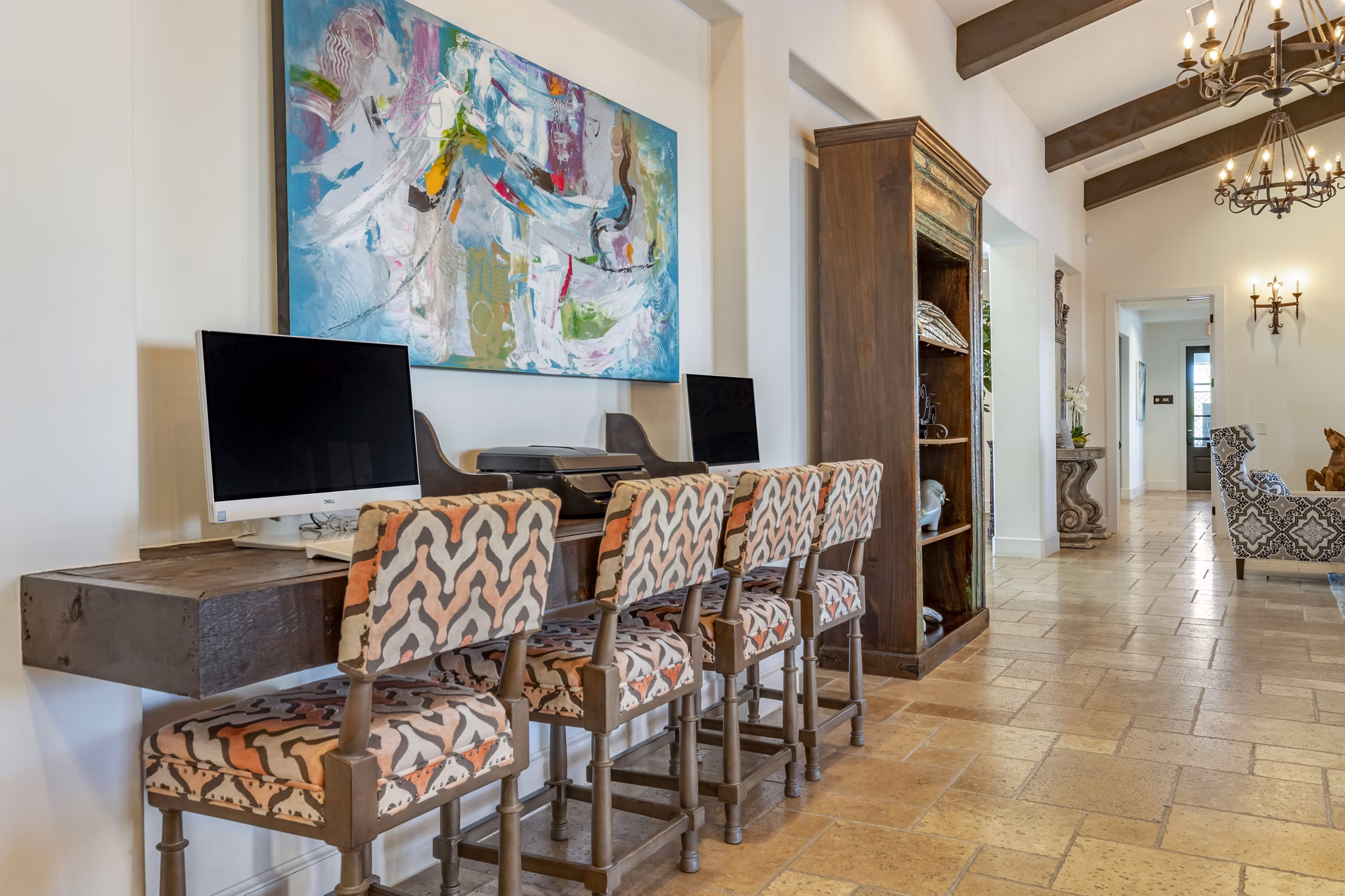 business center at Ambrosio Apartments