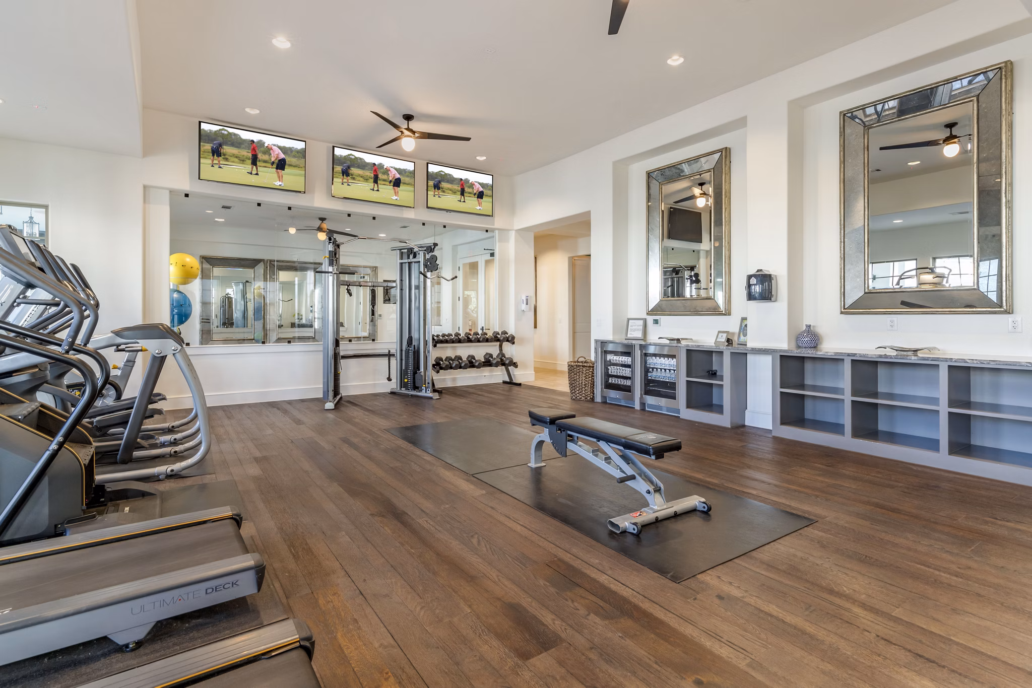 fitness center at Ambrosio Apartments