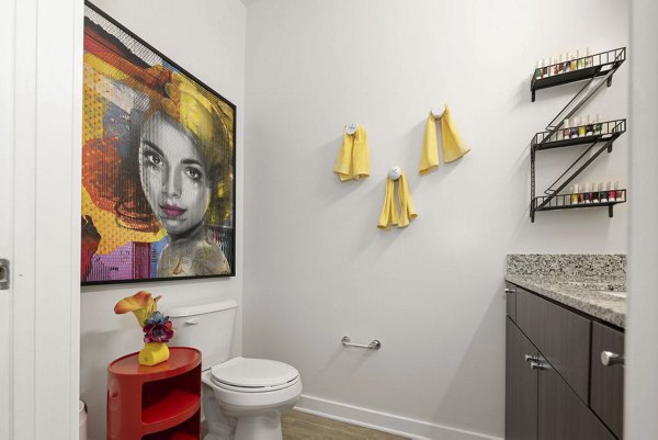 Modern bathroom with sleek fixtures at 30Six NoDa Apartments