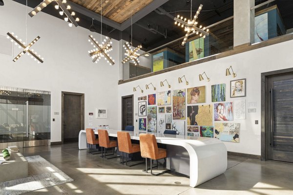 Home office setup with a modern desk and ergonomic chair at 30Six NoDa Apartments, ideal for remote work