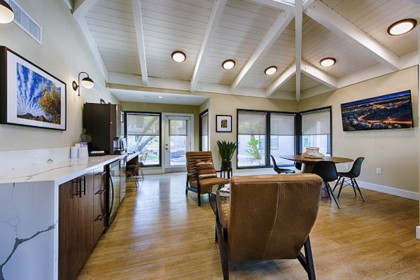 Avana at the Pointe Apartments: Contemporary clubhouse with stylish lobby design in luxury community