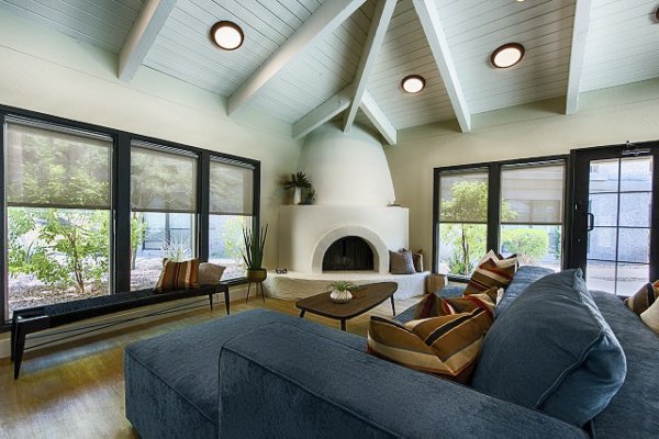 Clubhouse lounge with modern decor at Avana at the Pointe Apartments, offering a luxurious and inviting community space for residents