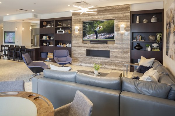 Modern clubhouse with elegant furnishings at Atlantic Station Apartments