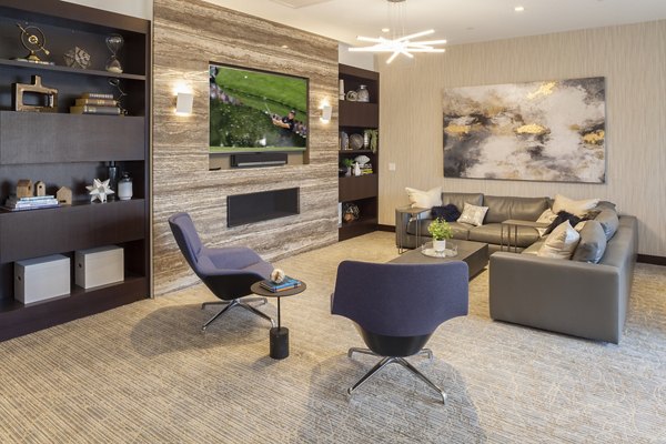 Clubhouse featuring modern design elements at Atlantic Station Apartments