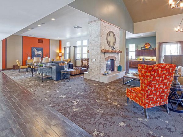 Clubhouse featuring stylish decor at Jory Trail Apartments, a luxury community with top-tier amenities for modern living