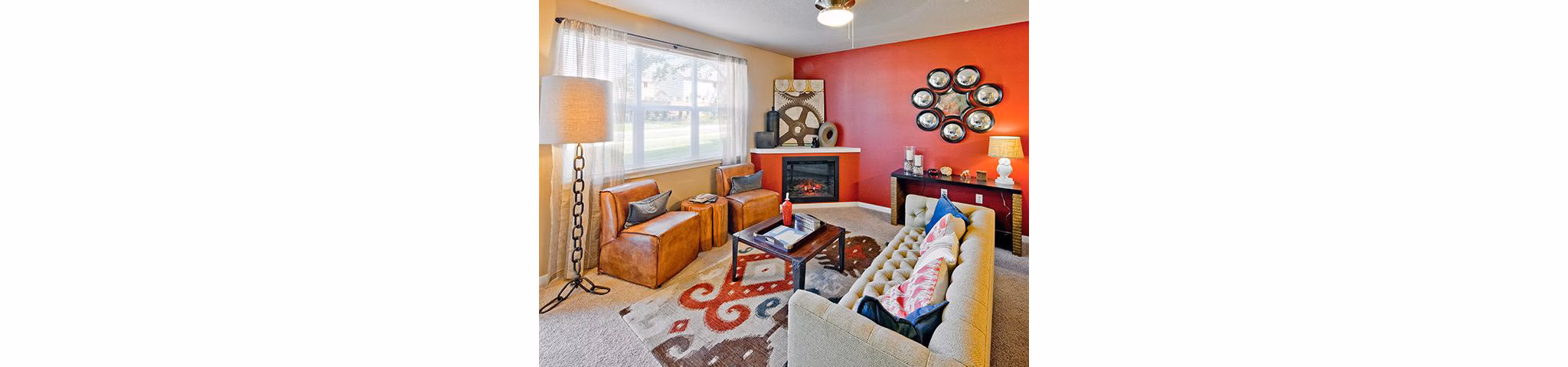 Spacious living room with modern decor in Jory Trail Apartments, perfect for relaxed luxury living