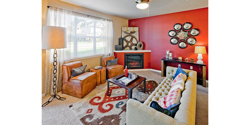 Spacious living room with modern decor in Jory Trail Apartments, perfect for relaxed luxury living