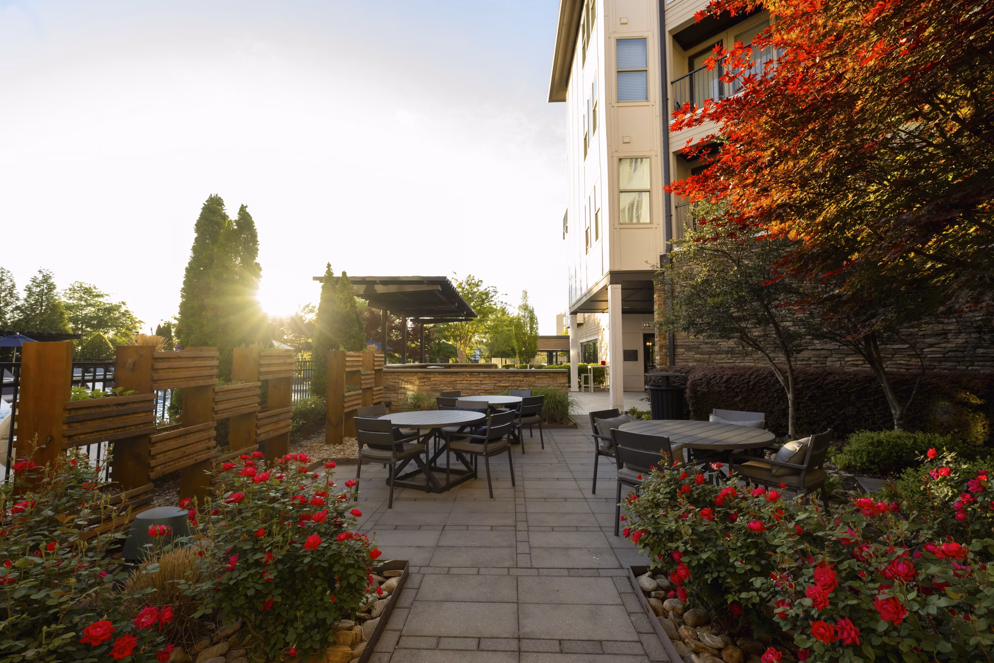 grill area at The Sawyer Providence Farm Apartments 
