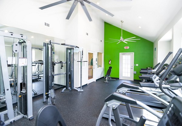 Fitness center with modern equipment at Green Tree Place Apartments for active living