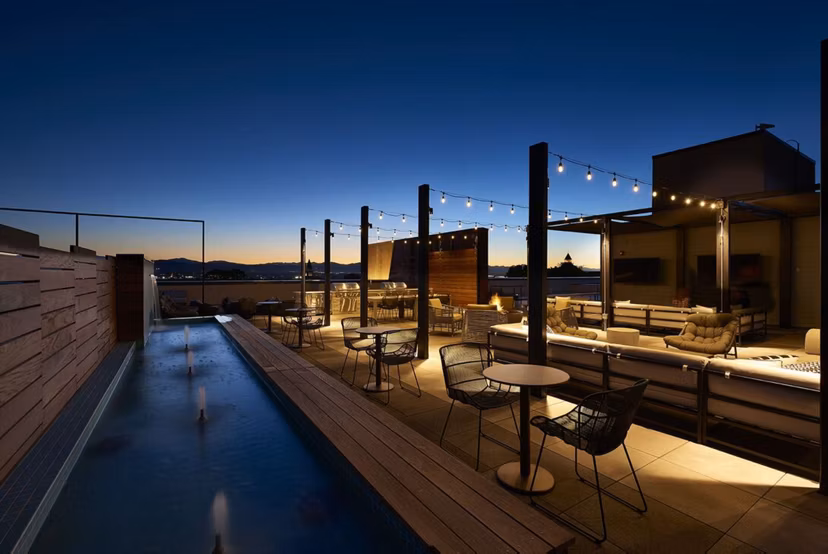 grill area at Muse Apartments