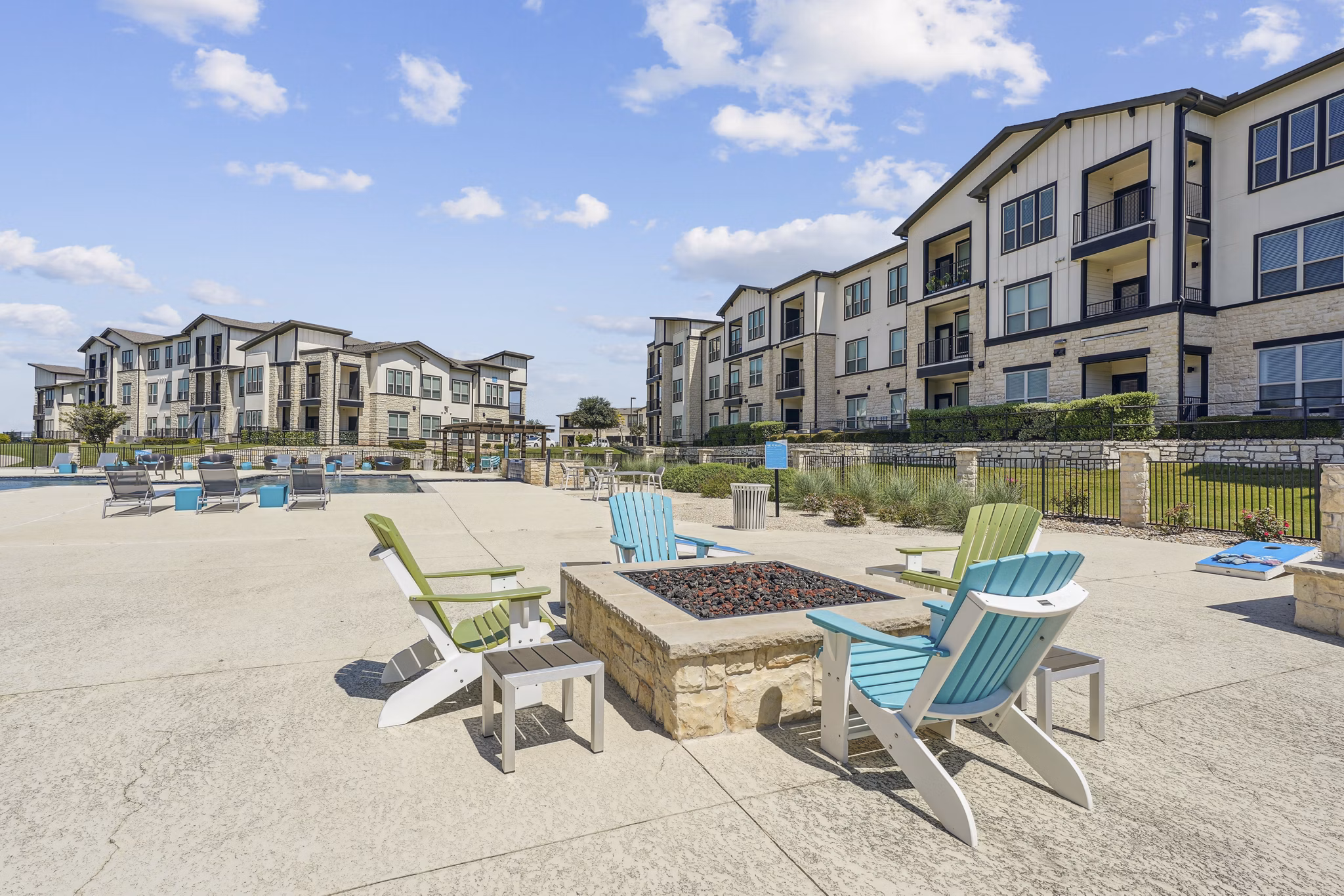 fire pit at Highpoint Club Apartments