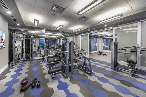 Modern fitness center with state-of-the-art equipment at Overture Kierland luxury apartments