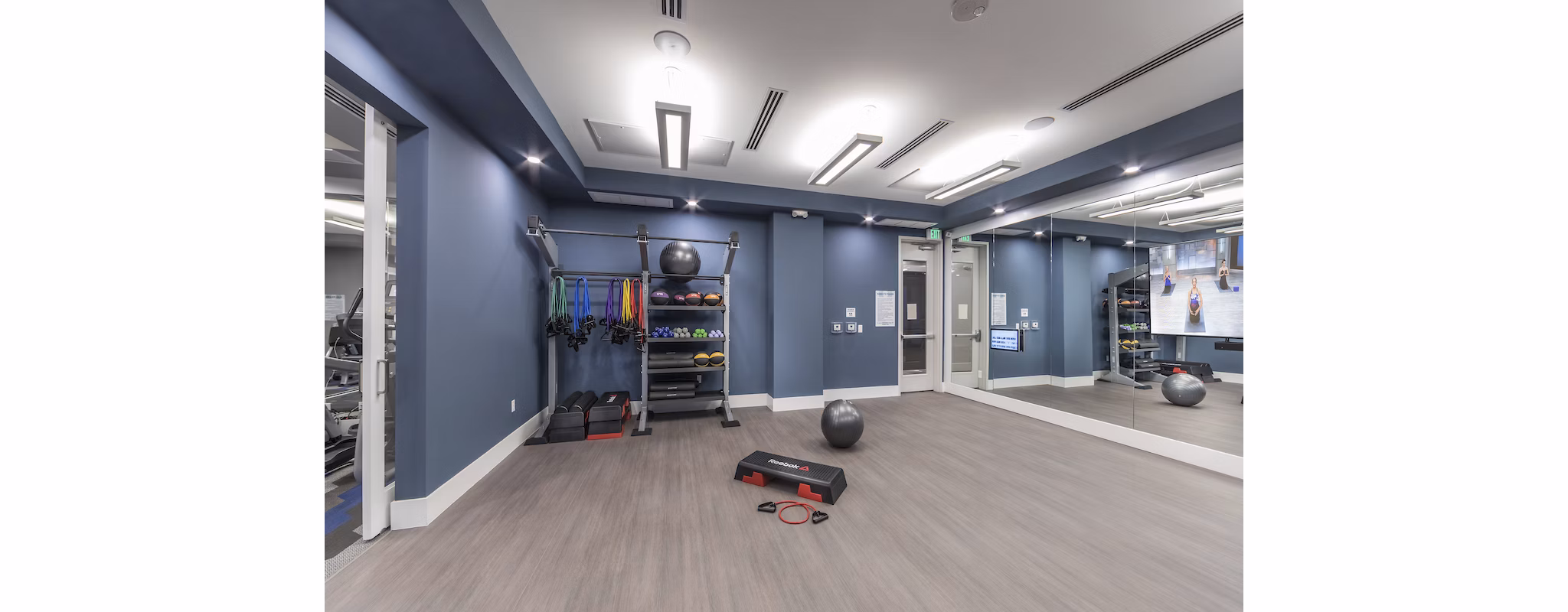 State-of-the-art fitness center with modern equipment at Overture Kierland luxury apartments
