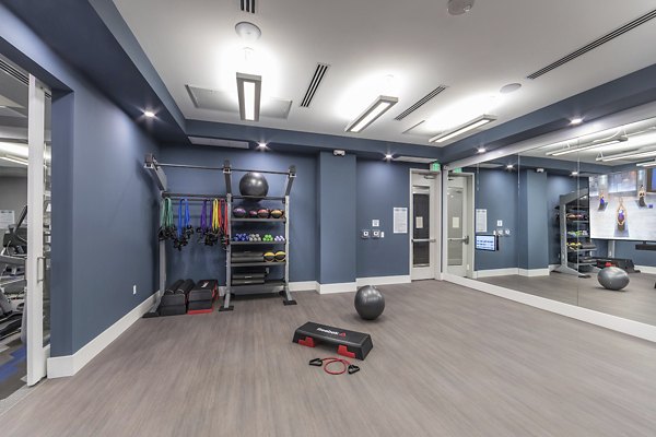 State-of-the-art fitness center with modern equipment at Overture Kierland luxury apartments