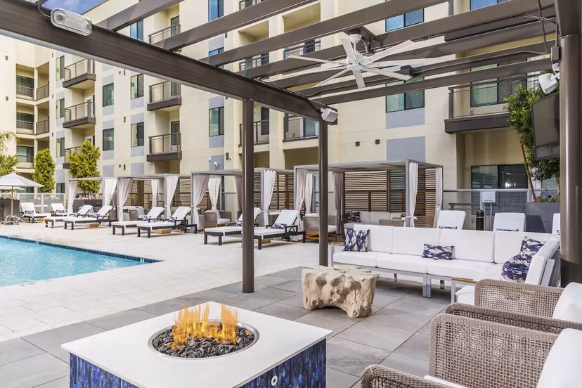 Expansive swimming pool at Overture Kierland, luxury apartments in Phoenix