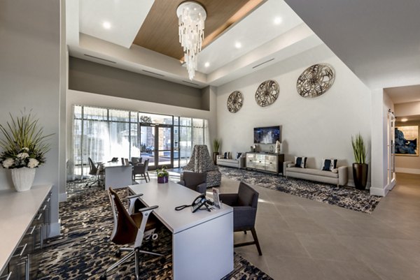 Overture Cotswold: Elegant luxury apartments view in Charlotte with manicured landscaping