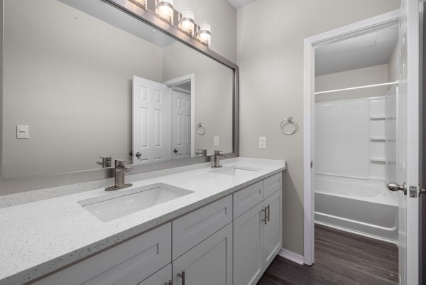 bathroom at Cary Greens at Preston Apartments 